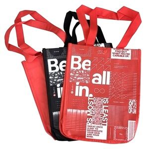 Lululemon 3 Reusable Totes Carryall Red Black Be all in